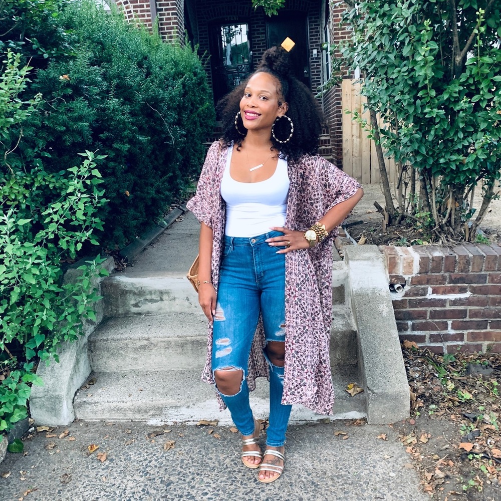 BCBGeneration Kaleidoscope Floral Duster (Rose)